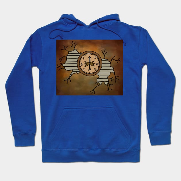 Old Retro Compass Signpost Viking Hoodie by flofin